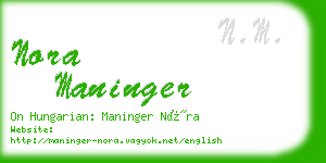 nora maninger business card